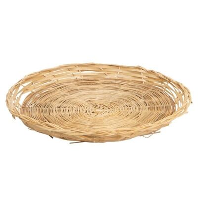 Scalloped bamboo basket