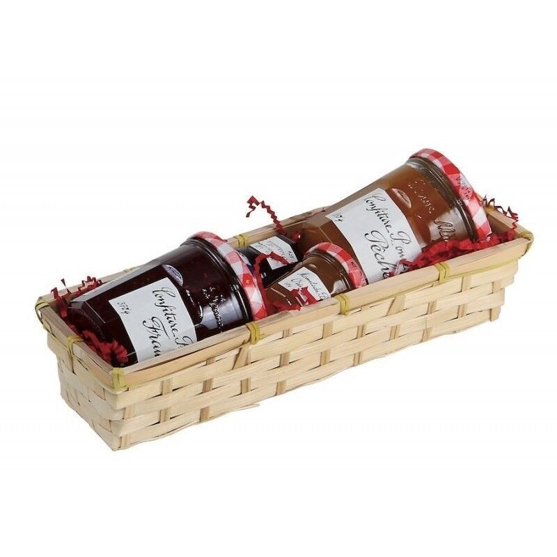 Rechteckiger länglicher Bambuskorb