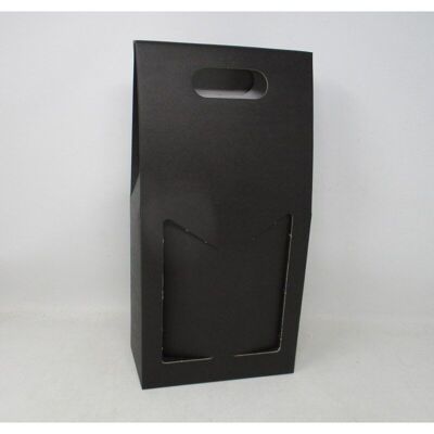 Etui carton coloris noir pour 2 bouteilles