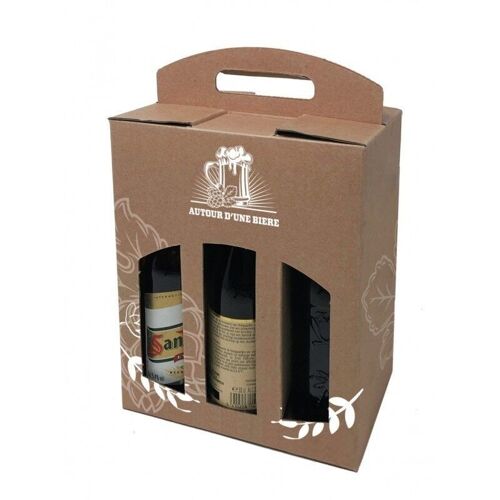 Coffret carton kraft pour 6 bieres type LONG NECK