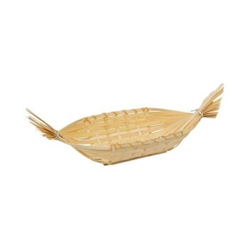 Corbeille gondole en bambou naturel 49/63x23x10/17 1