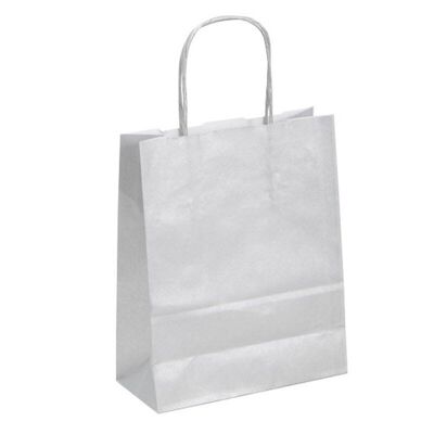 Silver kraft paper bag23x12x30