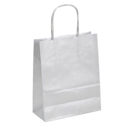 Bolsa papel kraft plata 18x8x22