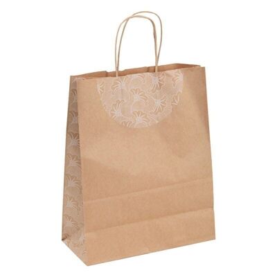 Sac papier kraft Fleurs 23x12x30