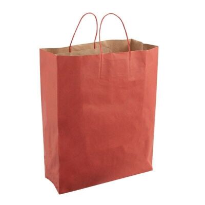 Bolsa papel kraft burdeos 23x12x30