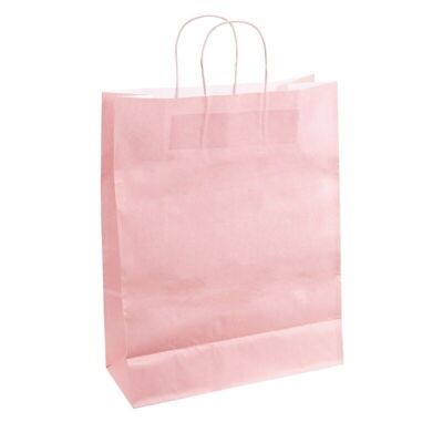 Bolsa papel kraft rosa pastel 18x8x22