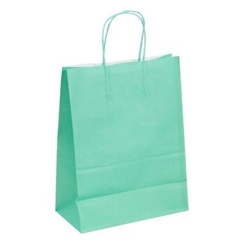 Sac papier kraft vert d'eau 23x12x30