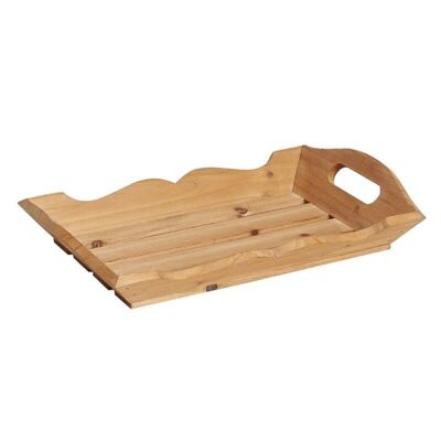 Natural wood tray 2 handles 32x20x4/6.5
