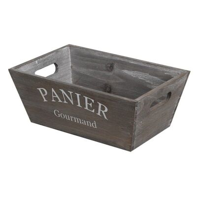 Gray wood basket Panier Gourmand 28x18x11