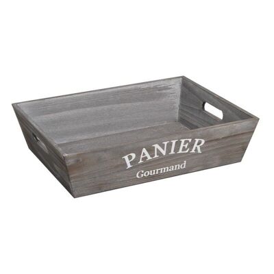 Cesta de madera gris Panier Gourmand