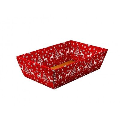 Corbeille carton rouge deco Noel