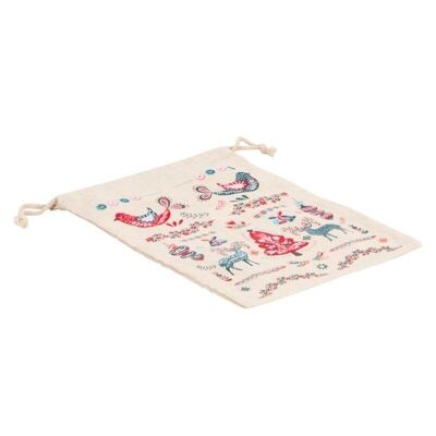 Bolsita navideña blanca rectangular de algodón Navidad blanca escandinava 20x30
