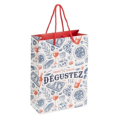 Degustez-Kartontasche mit weißen Kordeln
