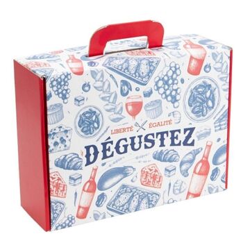 Valisette rectangulaire carton Degustez 32,7x21x11,5 1