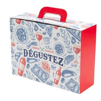 Valisette rectangulaire carton Degustez 32,7x21x11,5 3