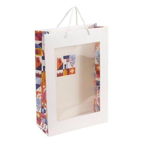 Sac-bouteilles rectangulaire carton Escapade 24x10x35