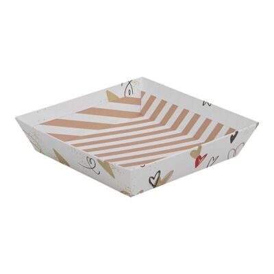 Unconditional square cardboard basket 22x22x5