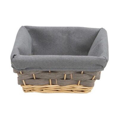 Gray wicker basket Traditional gray fabric 22x22x9