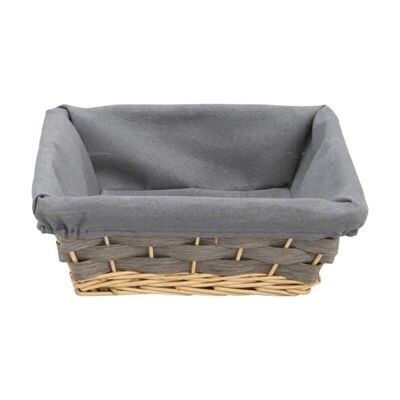 Cesta mimbre gris Tejido tradicional gris 30x30x10