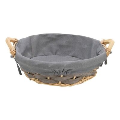 Cesta Redonda Mimbre Gris Tejido Tradicional Gris Ø34/39x11