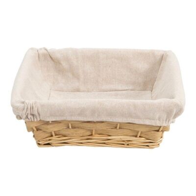 Basket Natural wicker Traditional beige fabric 30x30x10