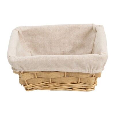 Korb Naturgeflecht Traditioneller beige Stoff 22x22x9