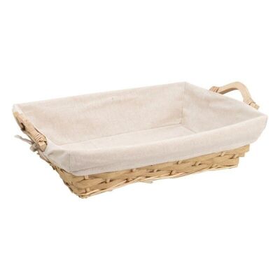 Rectangular basket Natural wicker Traditional natural fabric 46/50x35x12