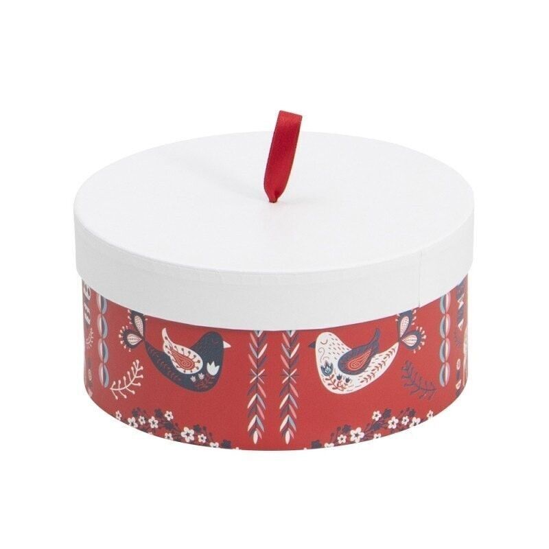 Runde Hutschachtel aus skandinavischem Karton mit einem Durchmesser von 20 x 9 cm