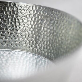 Corbeille ovale en metal aspect zinc gris 30x20x7 3