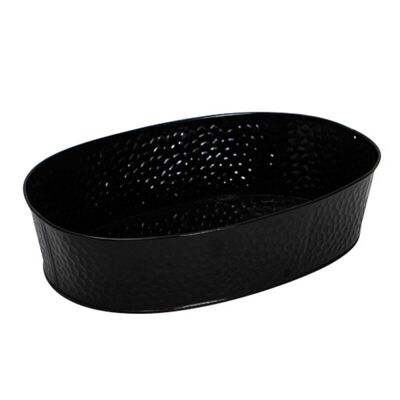 Oval metal basket with black zinc look 30x20x7