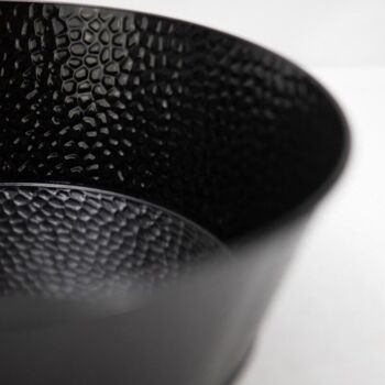 Corbeille ovale en metal aspect zinc noir 30x20x7 3