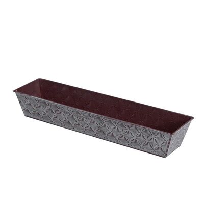 Rectangular basket in metal with a scaled zinc look