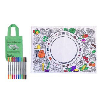 Color In Garden, Grow, Eat Set de table cadeau réutilisable pour enfants 3