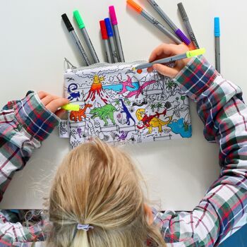 Trousse à crayons à colorier en forme de dinosaure Cadeau durable pour enfants 6