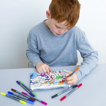 Trousse à crayons à colorier en forme de dinosaure Cadeau durable pour enfants 9