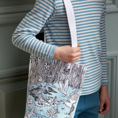 Colour In Pond Life Tote Bag Sustainable Kids Gift