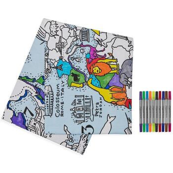 Color In World Map Cotton Nappe Creative Kids Gift 3