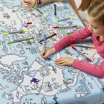 Color In World Map Cotton Nappe Creative Kids Gift 4