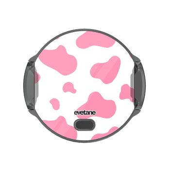 Support voiture avec charge à induction - Cow print pink 1