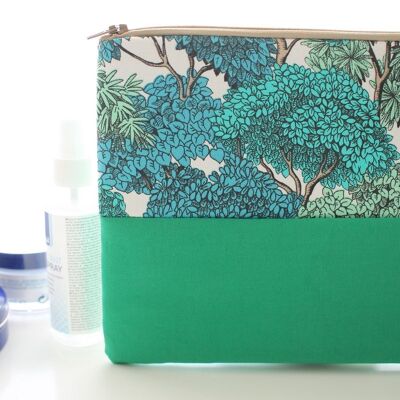 Pochette zippée Maya arbres beiges