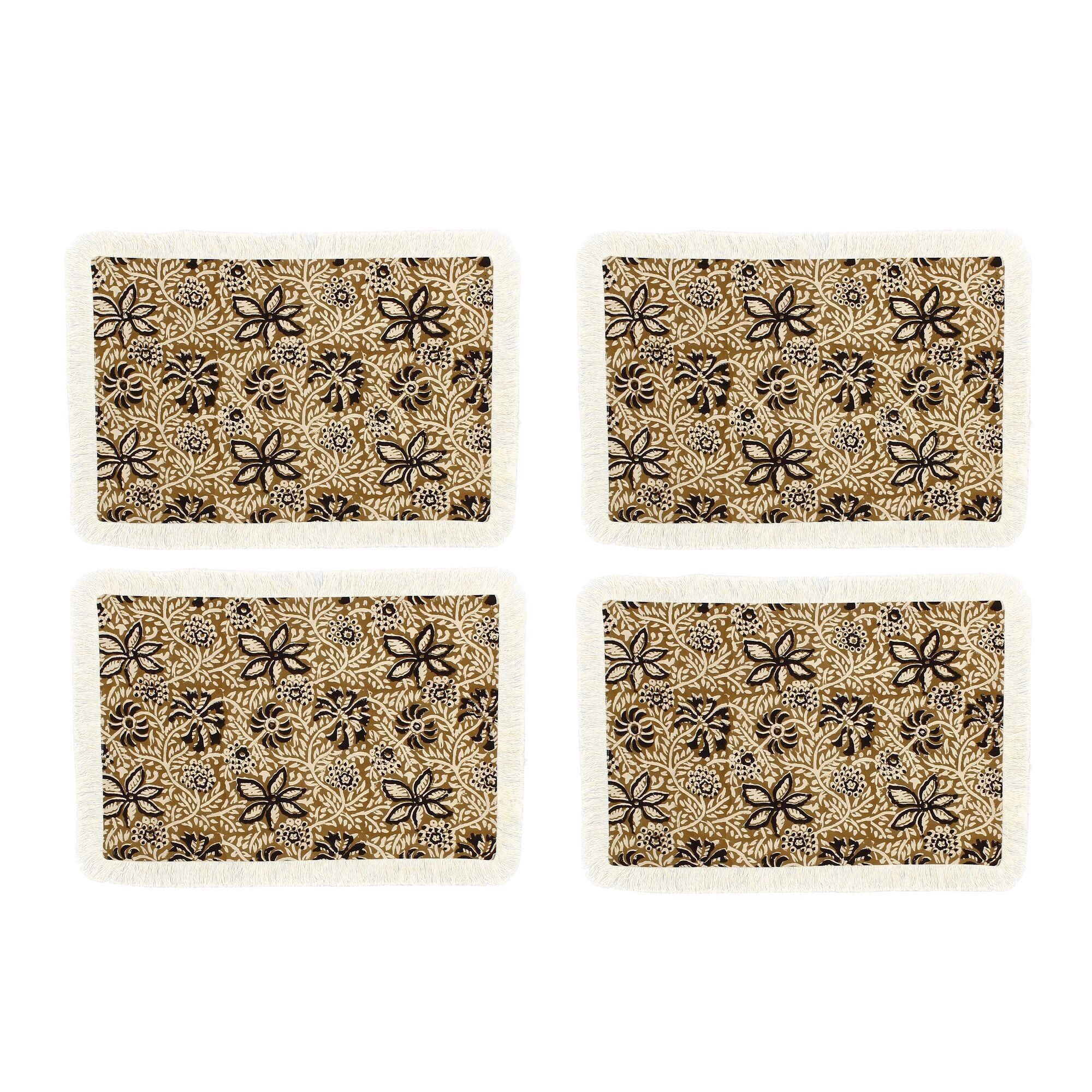 SET MIT 4 TISCHSETS AUS BAUMWOLLE KAMEL MIT FRANCES 43X28CM BARI