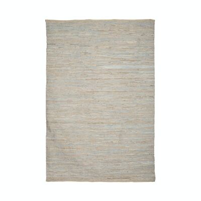 Gray beige carpet in recycled leather and cotton 240x170cm izmir
