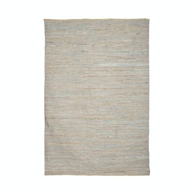 TAPIS BEIGE GRISÉ EN CUIR RECYCLÉ ET COTON 240X170CM IZMIR