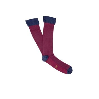 Chaussettes hautes Miss Burgundy-Navy Spike High Cane 2