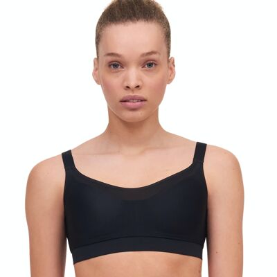 BLACK LOW IMPACT SPORTS BRA