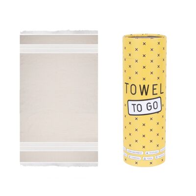 Towel to Go Oasis Hamamtuch Beige, mit Recycelter Geschenkbox