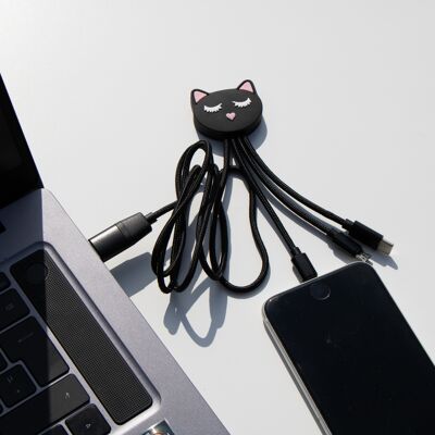 Cavo caricabatterie universale XXL 4 in 1 - iPhone Lightning / USB Type-C / Micro-USB / USB - Cat