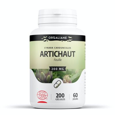 Alcachofa ecológica - 200 mg - 200 cápsulas