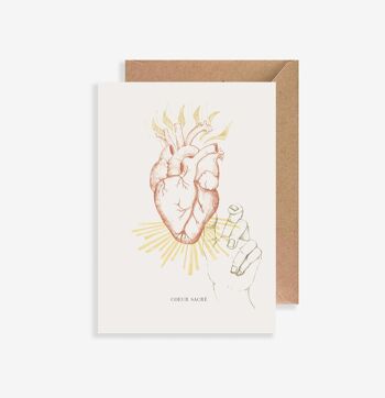 Carte postale illustrée - avec enveloppe - Coeur Sacré 1