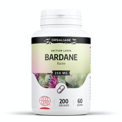 Bardana orgánica - 250 mg - 200 cápsulas